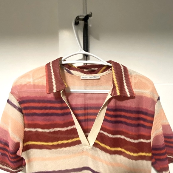 ⚫️ Zara ⚫️ open knit striped maxi dress - small - Picture 3 of 5